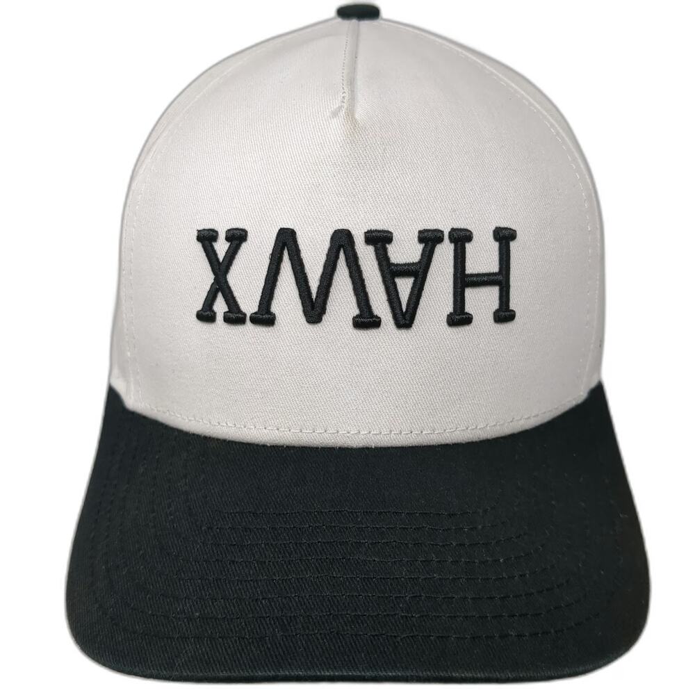 Hawx Smart Pest Control 5 Panel White Hat One Size Snapback Green Underbrim Flat